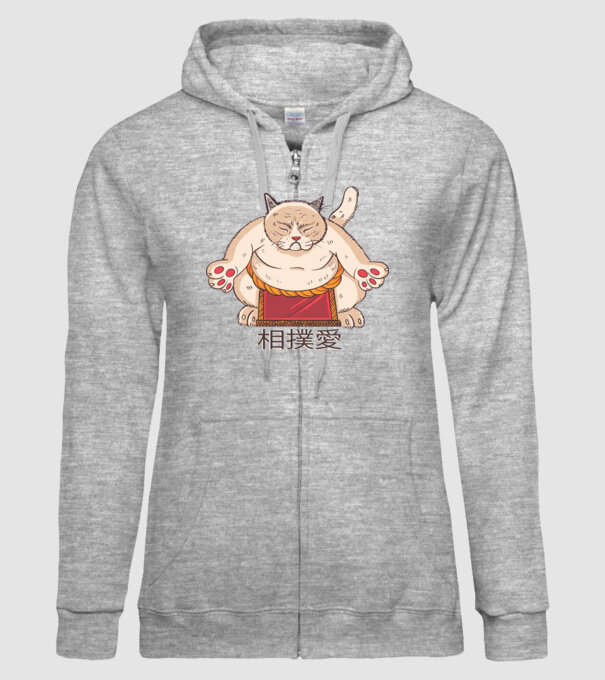 Pisică Sumo model gri pe tricou