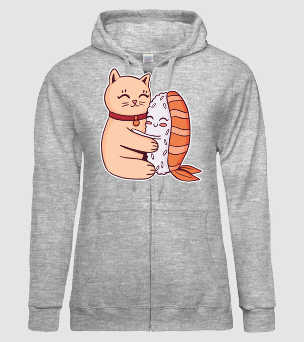 Sushi cu Pisică model gri pe tricou