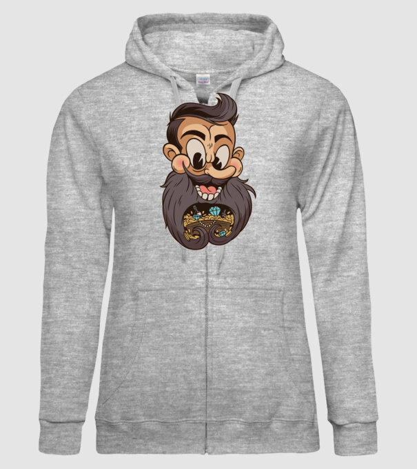 Comoară barbă model gri pe tricou