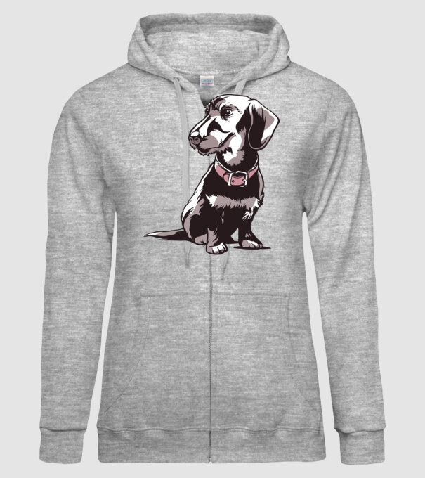 Teckel cu părul sârmos model gri pe tricou