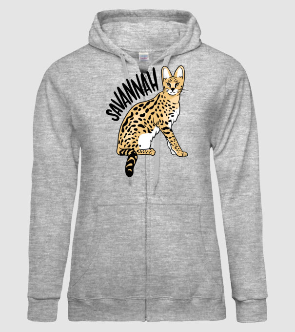 Pisică Savannah model gri pe tricou