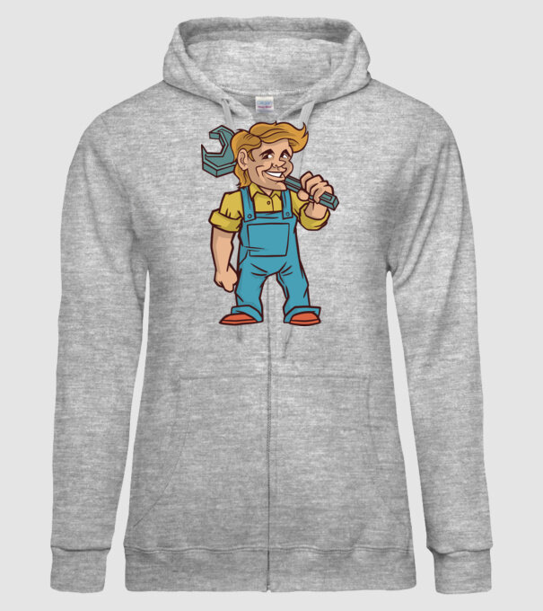 Instalator model gri pe tricou