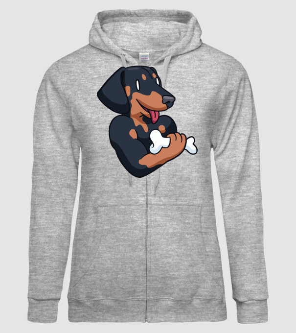 Antrenament Teckel model gri pe tricou