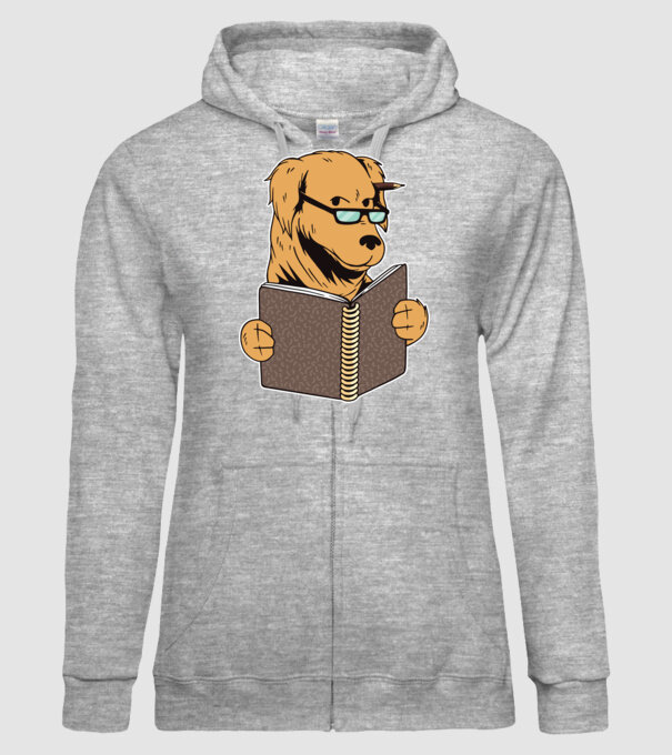 Câine Studiind model gri pe tricou