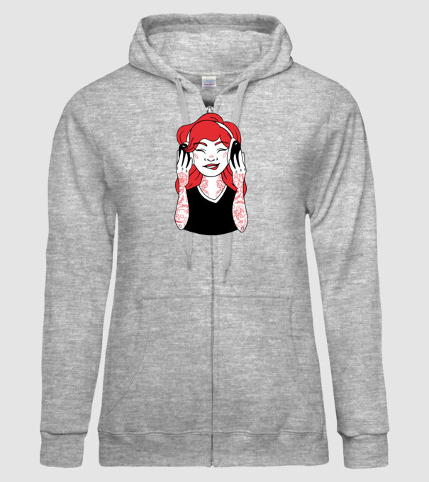 Fată Gamer tatuată model gri pe tricou