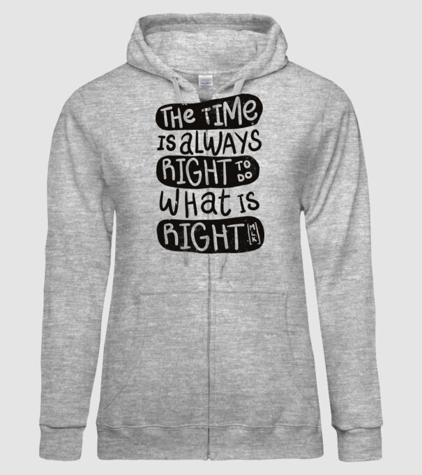 The time is always right model gri pe tricou
