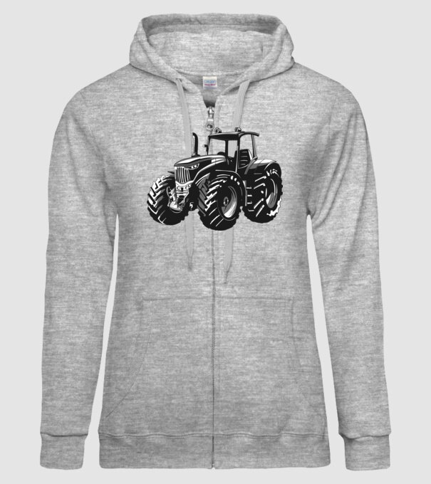 Tractor model gri pe tricou