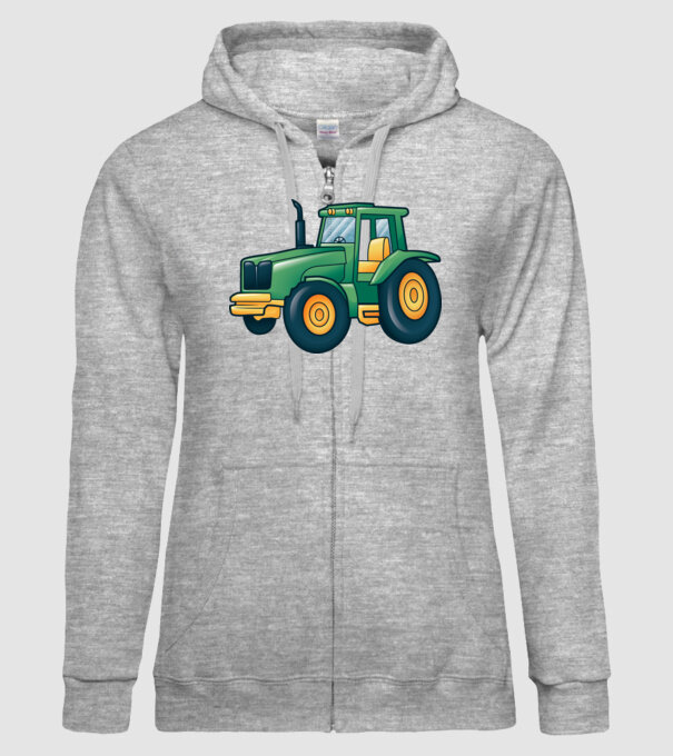 Desen Tractor model gri pe tricou