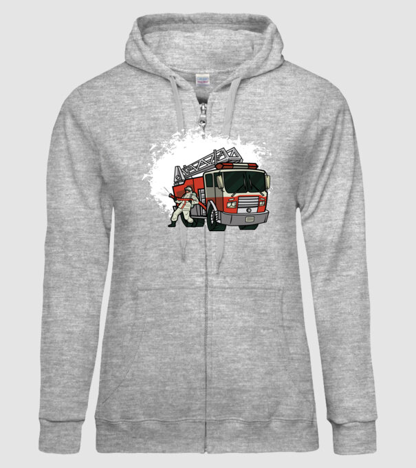 Pompier în acțiune model gri pe tricou