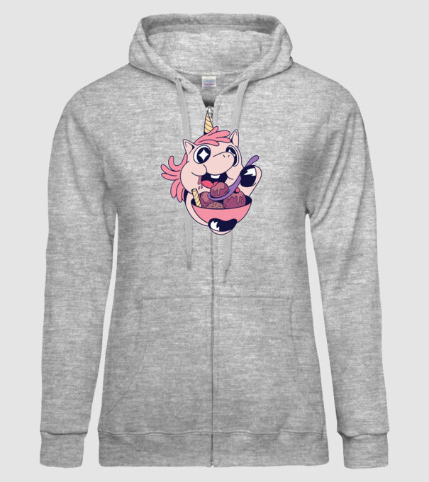 Unicorn Înghețată model gri pe tricou