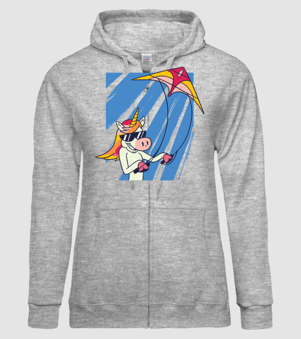 Unicorn lansează zmeie tricou drăguț model gri pe tricou