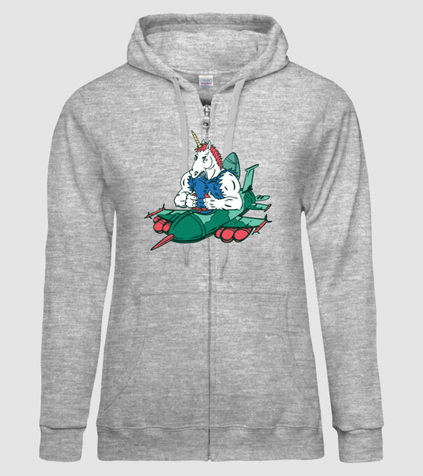 Unicorn Avion de vânătoare model gri pe tricou