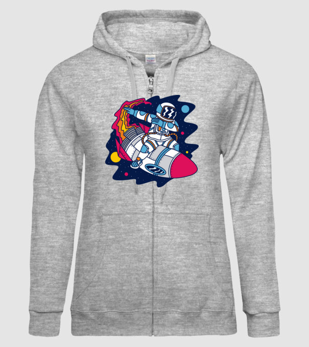 Astronaut DAB model gri pe tricou