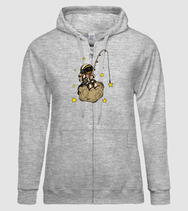 Pescar Astronaut model gri pe tricou