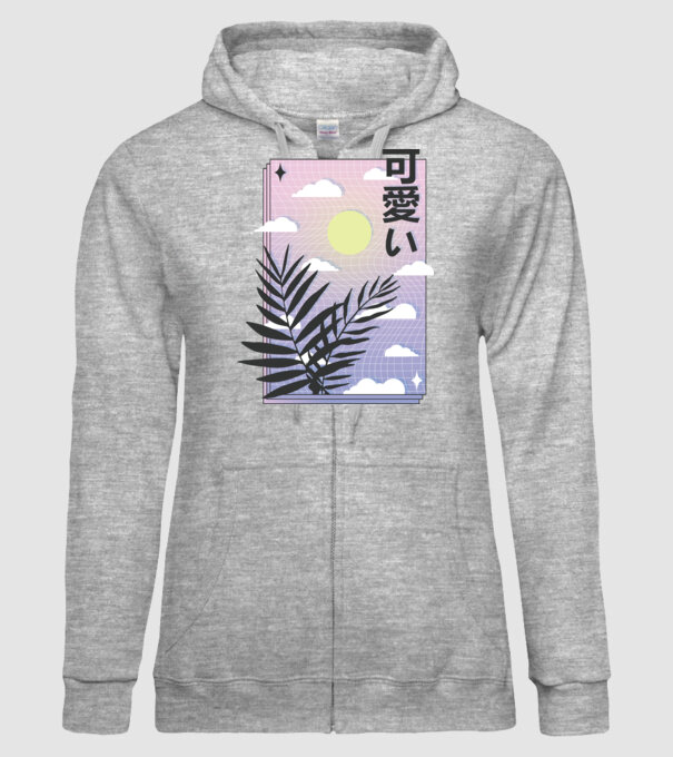 Vaporwave Val model gri pe tricou