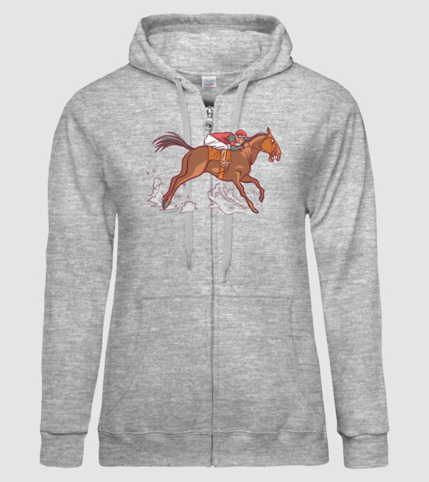 Cal de cursă Călăreț model gri pe tricou