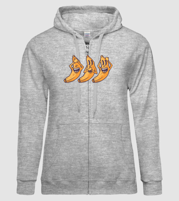 Banane amuzante - Nu vede, nu vorbește, nu aude model gri pe tricou