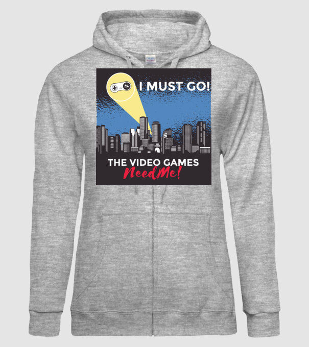 Video games need me - I must go tricou amuzant Gamer model gri pe tricou