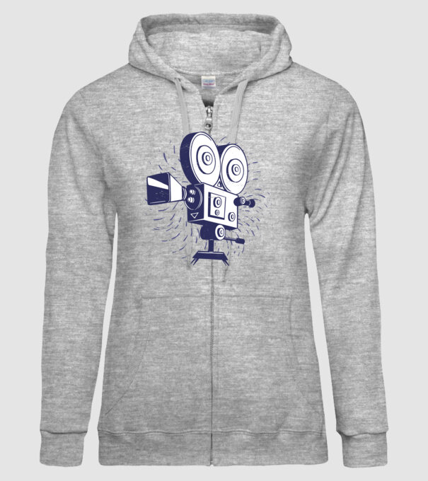 Camera video retro Vintage model gri pe tricou