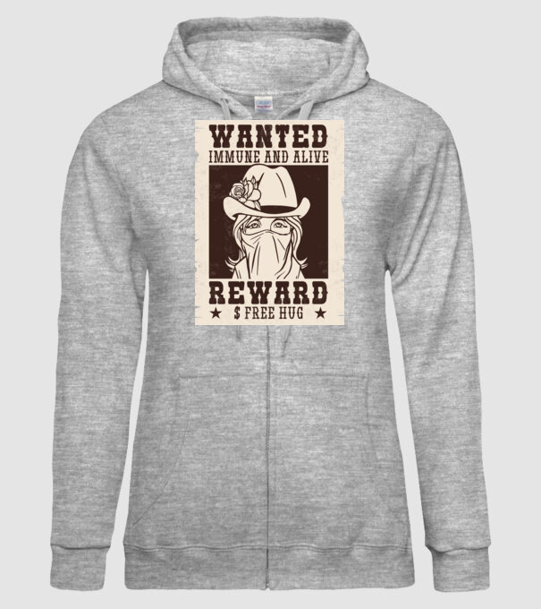 Afiș Wanted - Îmbrățișări gratuite model gri pe tricou