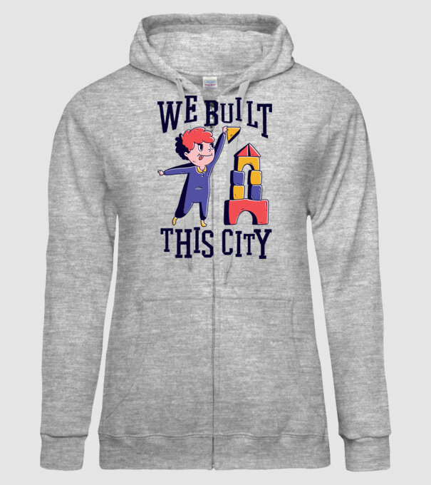 We built this city blocuri de construcție model gri pe tricou