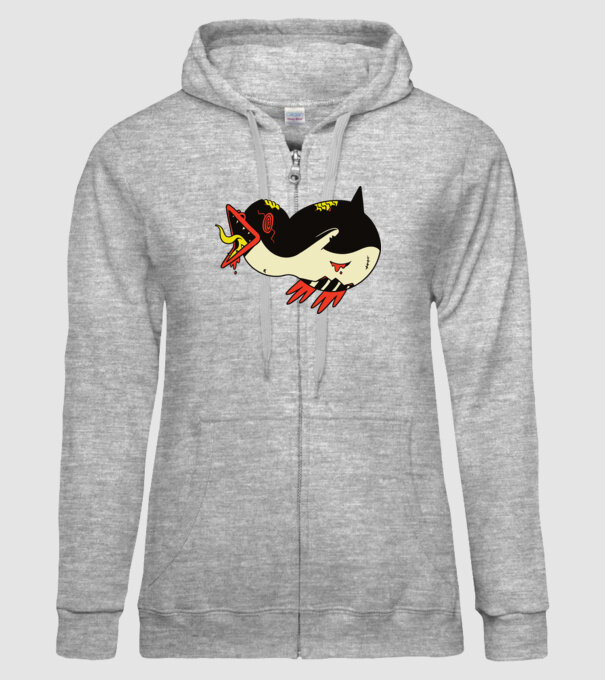 Pinguin Zombie model gri pe tricou