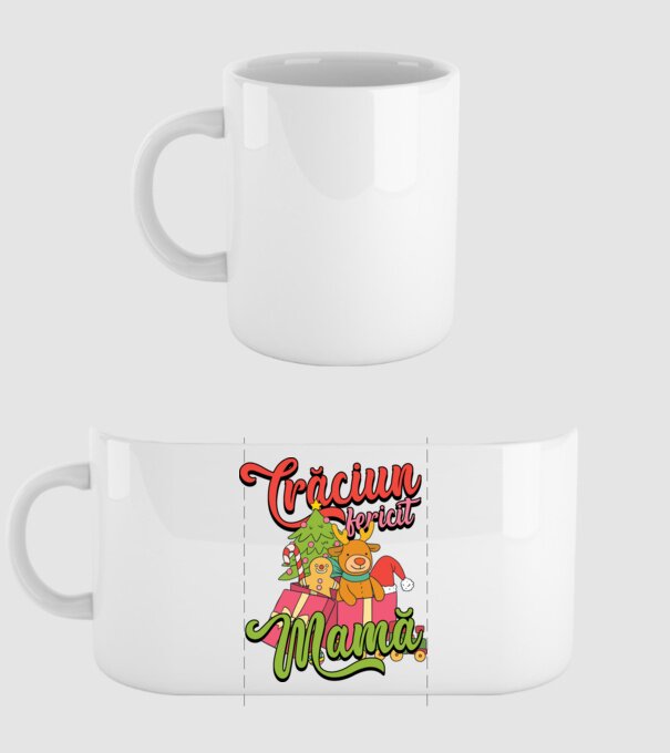 CRĂCIUN FERICIT MAMĂ model alb pe tricou