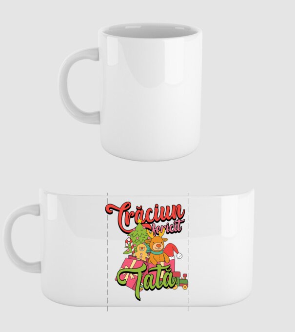 CRĂCIUN FERICIT TATĂ model alb pe tricou
