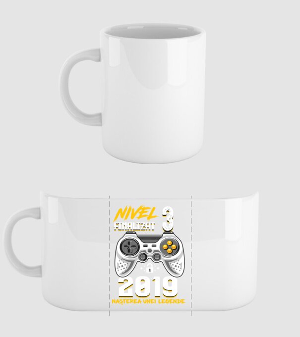 Nivel 3 finalizat. 2019 nașterea unei legende model alb pe tricou