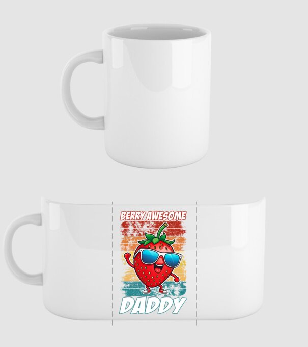 Berry Awesome Daddy Strawberry model alb pe tricou