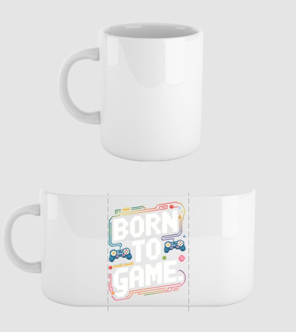 Born to Game Pixel Negru model alb pe tricou