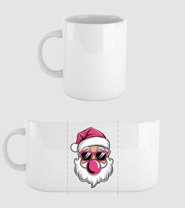 Bubble gum Santa 2 model alb pe tricou
