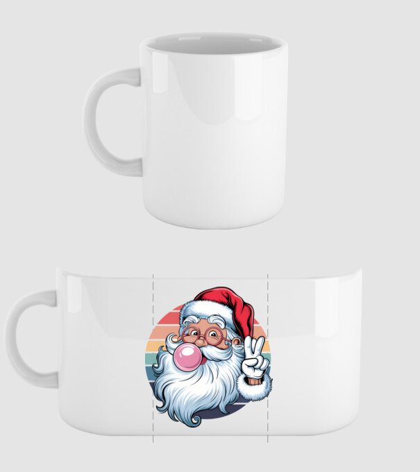 Bubble gum santa model alb pe tricou
