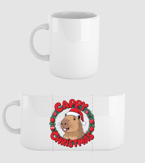 Cappy Christmas 1 model alb pe tricou