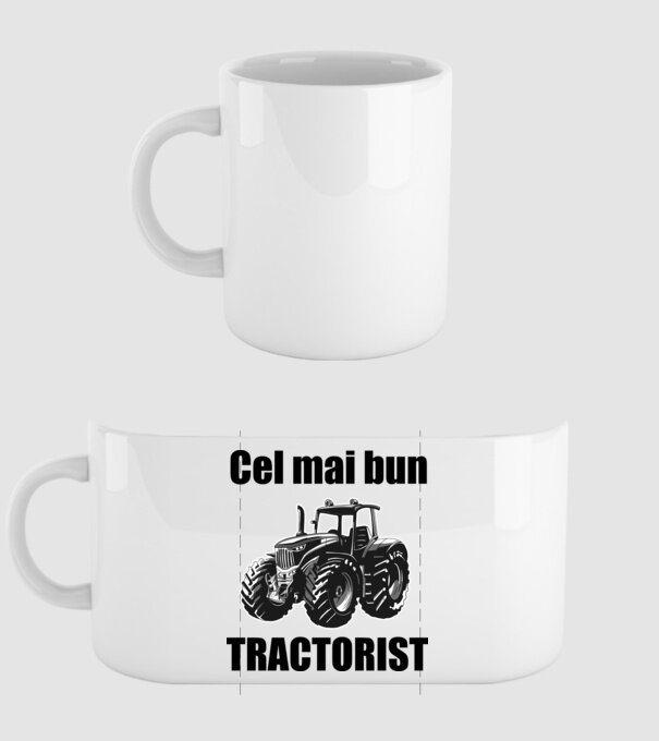 Cel mai bun tractorist model alb pe tricou