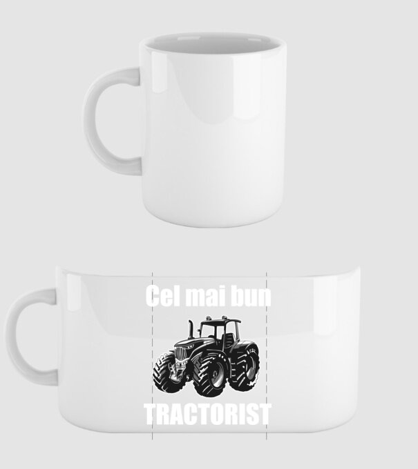 Cel mai bun tractorist model alb pe tricou
