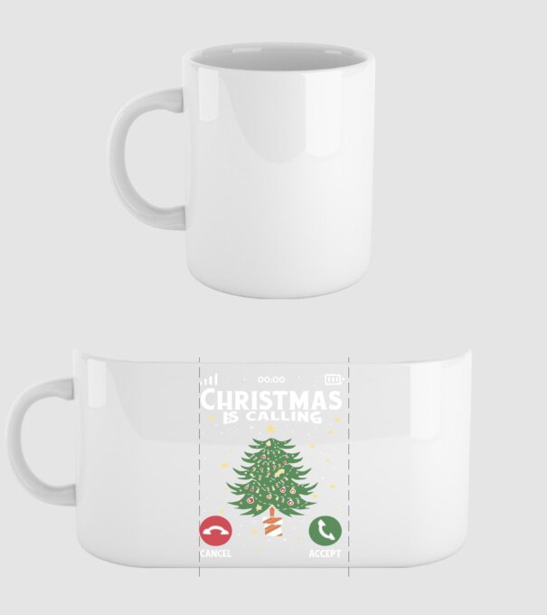 Christmas is calling model alb pe tricou