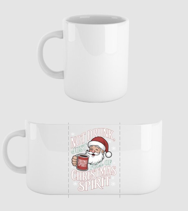 Christmas Spirit Santa model alb pe tricou