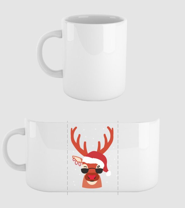 Cool Reindeer Rudolph model alb pe tricou