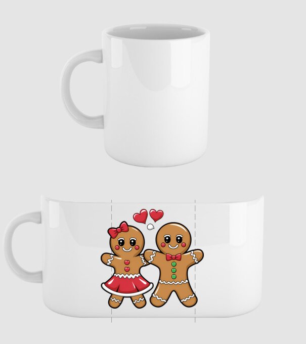 cuplu de turtă dulce în dragoste model alb pe tricou