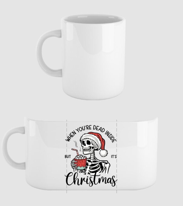 Dead inside, but it's christmas Alb model alb pe tricou