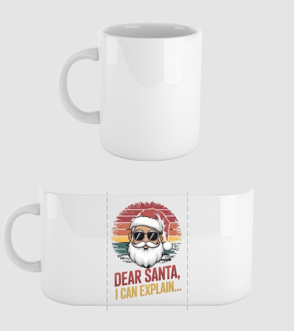 Dear Santa, I can explain... model alb pe tricou