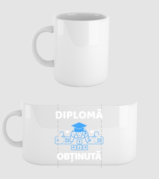 Diplomă obținută model alb pe tricou