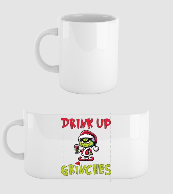 Drink up Grinches model alb pe tricou