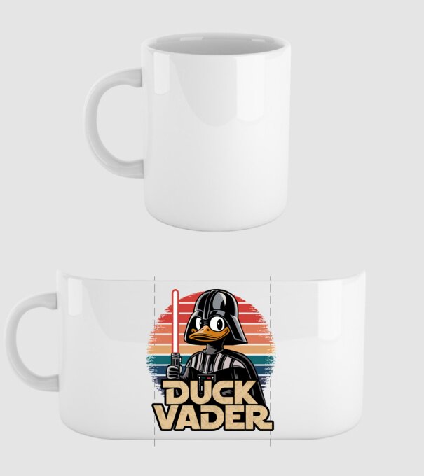 Duck Vader model alb pe tricou