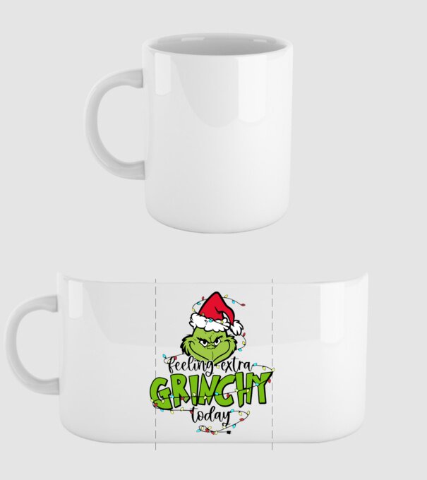 Feeling extra Grinchy today model alb pe tricou