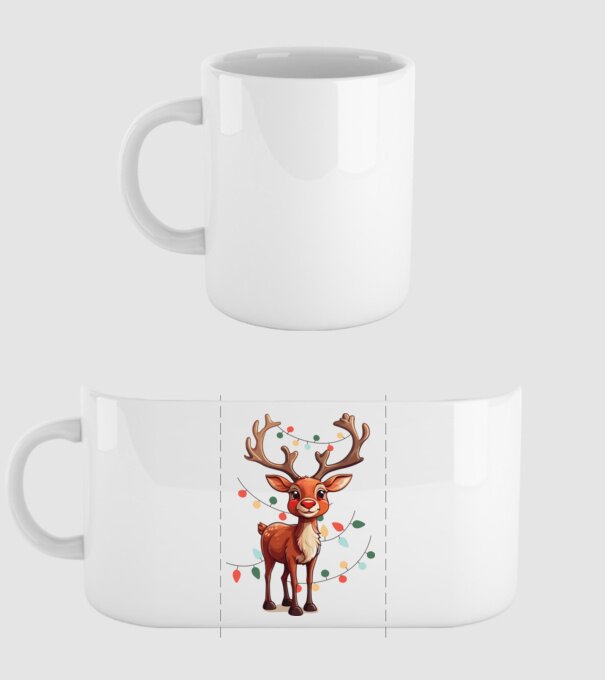 Festive Rudolph model alb pe tricou