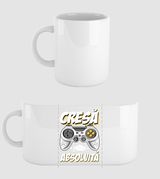 Gameri şcoală Creșă  model alb pe tricou