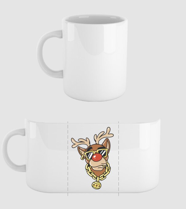 Gangster Reindeer model alb pe tricou