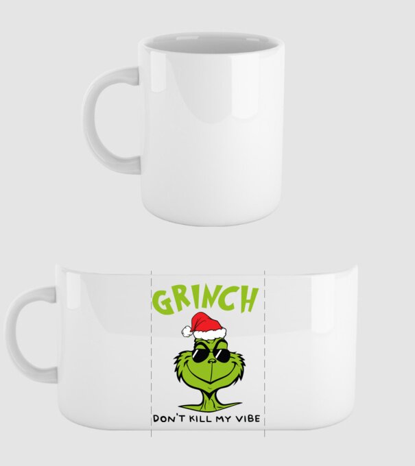 Grinch - Don't kill my vibe model alb pe tricou